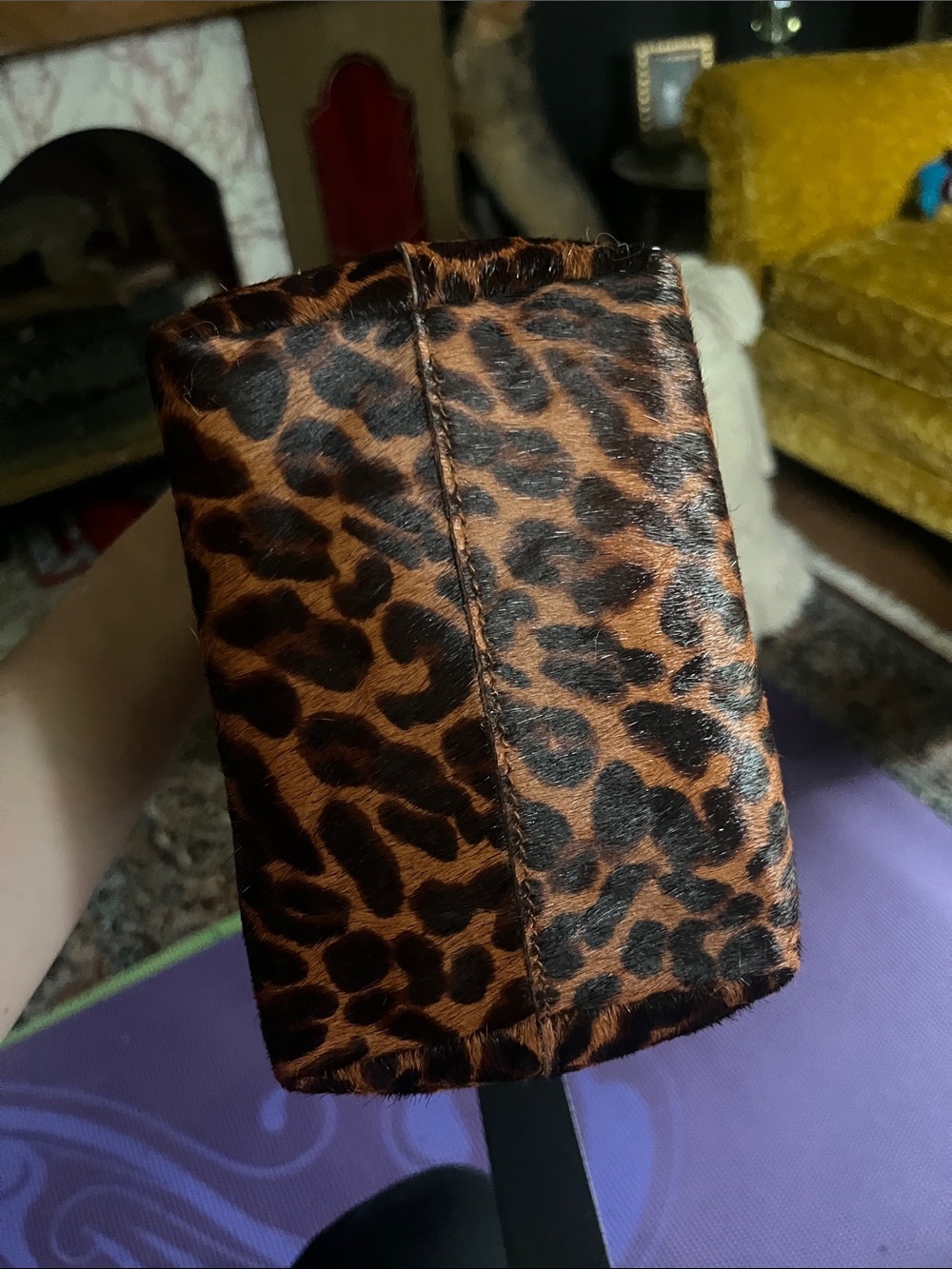 Madewell the essential mini bucket tote in leopard print dark carob multi - Picture 10 of 16